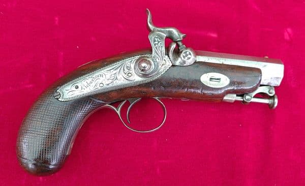 A good single shot .54 cal. Irish percussion pistol by Richardson of Limerick. Circa 1830. Ref 3198